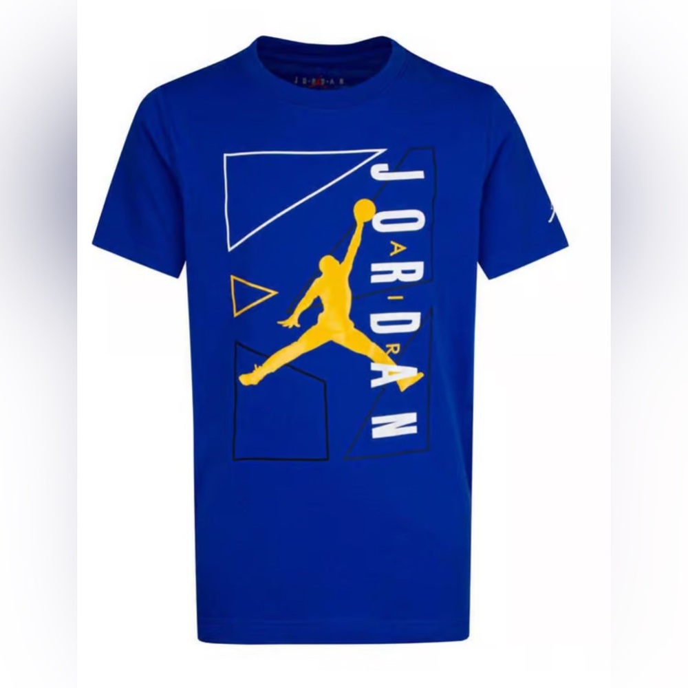 Jordan Kids Royal Blue and Yellow Graphic Tee size medium (10-12 years) t-shirt